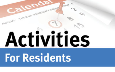 December 2019 Resident Activity Calendar